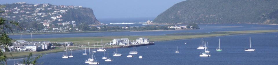 Knysna Lagoon, the Heads and Indian Ocean. View from the home of N2RS.
